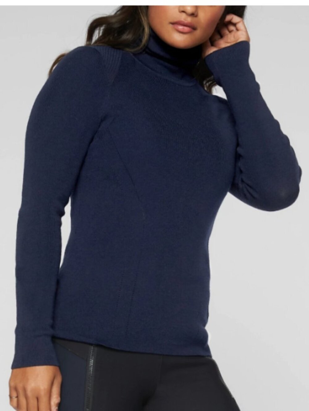 ATHLETA Futures Turtleneck Sweater Navy Blue Size XS